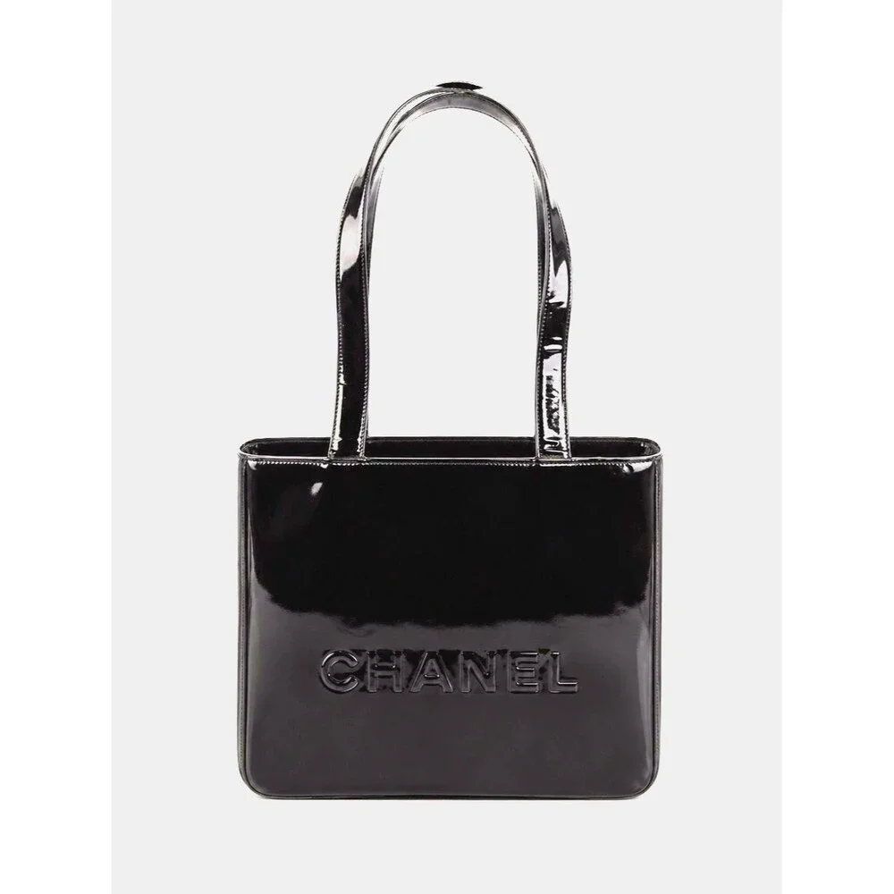 Chanel Patent Logo Tote